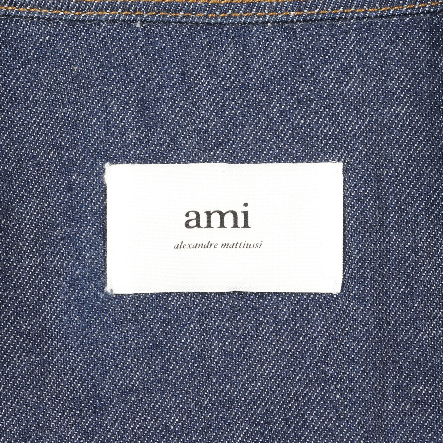 ハートロゴ刺繍 デニムシャツ 長袖 コットン インディゴブルー アミアレクサンドルマテュッシ トップス AMI Alexandre Mattiussi
