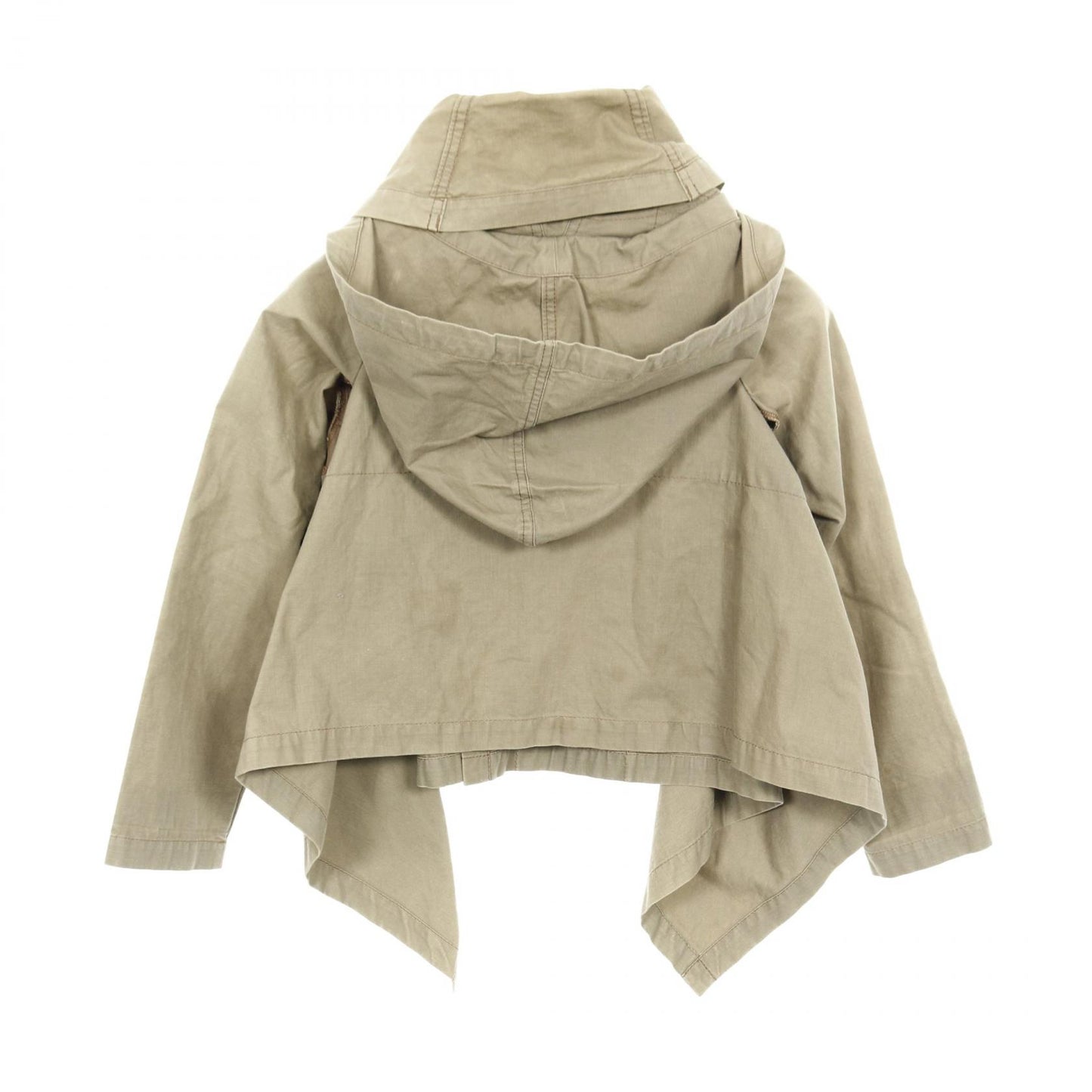 ジャケット 変形デザイン コットン カーキグリーン フード付き 色ムラ加工 コムデギャルソン アウター Comme des Garcons