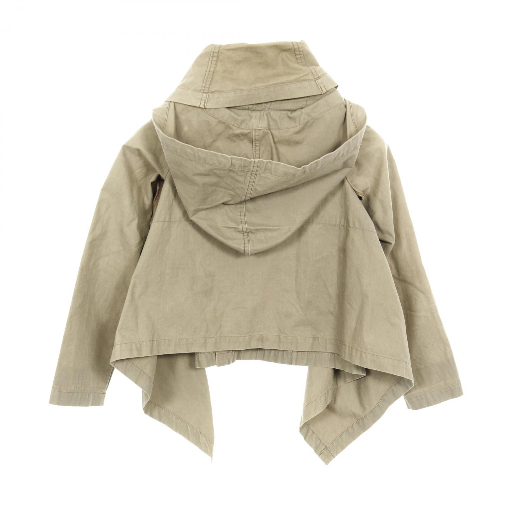 ジャケット 変形デザイン コットン カーキグリーン フード付き 色ムラ加工 コムデギャルソン アウター Comme des Garcons