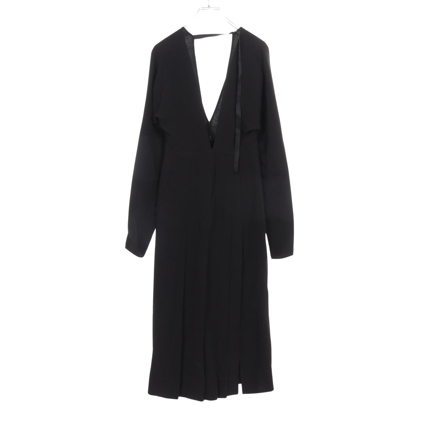 Emelia Pleated ワンピース シルク ブラック 袖ファスナー バーバリー ワンピース BURBERRY