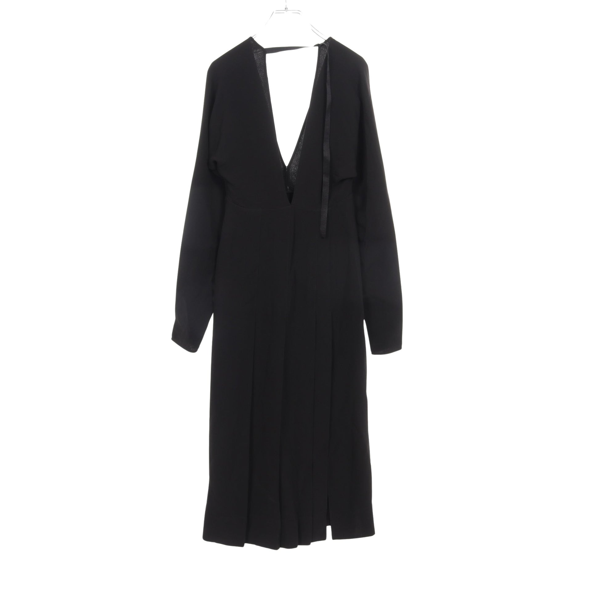 Emelia Pleated ワンピース シルク ブラック 袖ファスナー バーバリー ワンピース BURBERRY