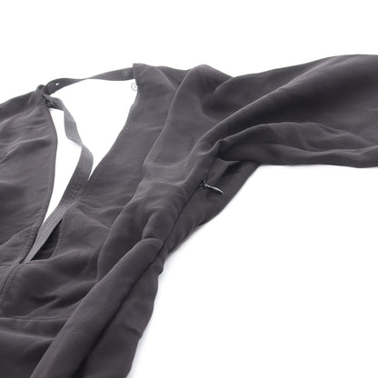 Emelia Pleated ワンピース シルク ブラック 袖ファスナー バーバリー ワンピース BURBERRY