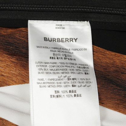 ワンピース プリント シルク ホワイト ブラック ブラウン アシメントリー バーバリー ワンピース BURBERRY