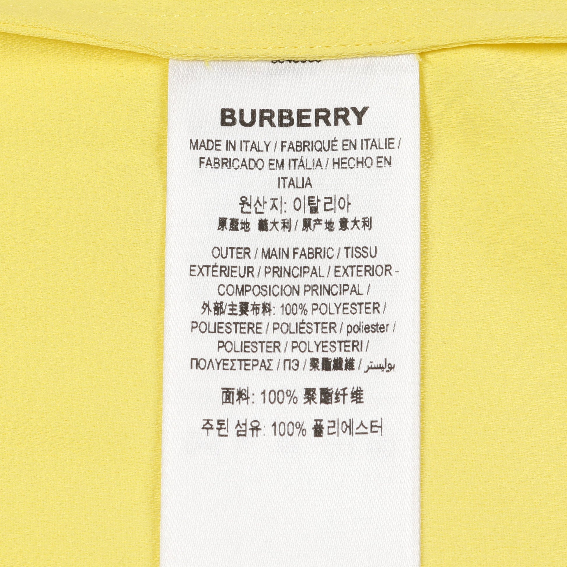 シャツ 長袖 ポリエステル イエロー バーバリー トップス BURBERRY
