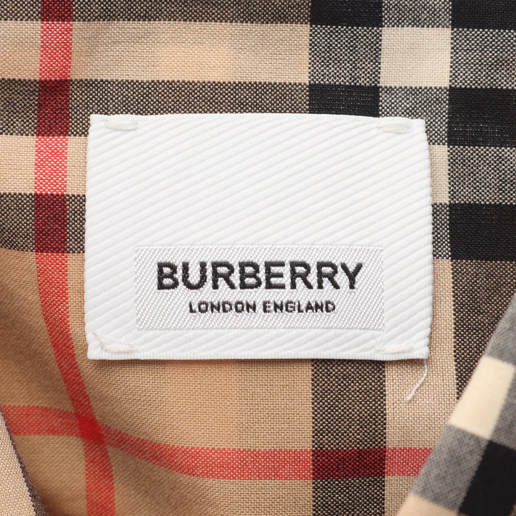ノバチェック シャツ 長袖 ロゴプリント コットン ベージュ マルチカラー バーバリー トップス BURBERRY