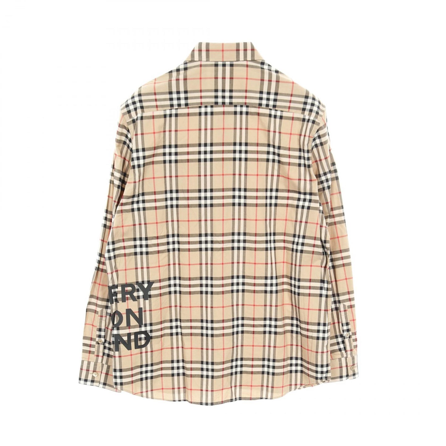 ノバチェック シャツ 長袖 ロゴプリント コットン ベージュ マルチカラー バーバリー トップス BURBERRY