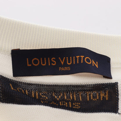 END GOAL エンドゴールLV ニット クルーネック 半袖 コットン オフホワイト ブラック ルイヴィトン トップス LOUIS VUITTON