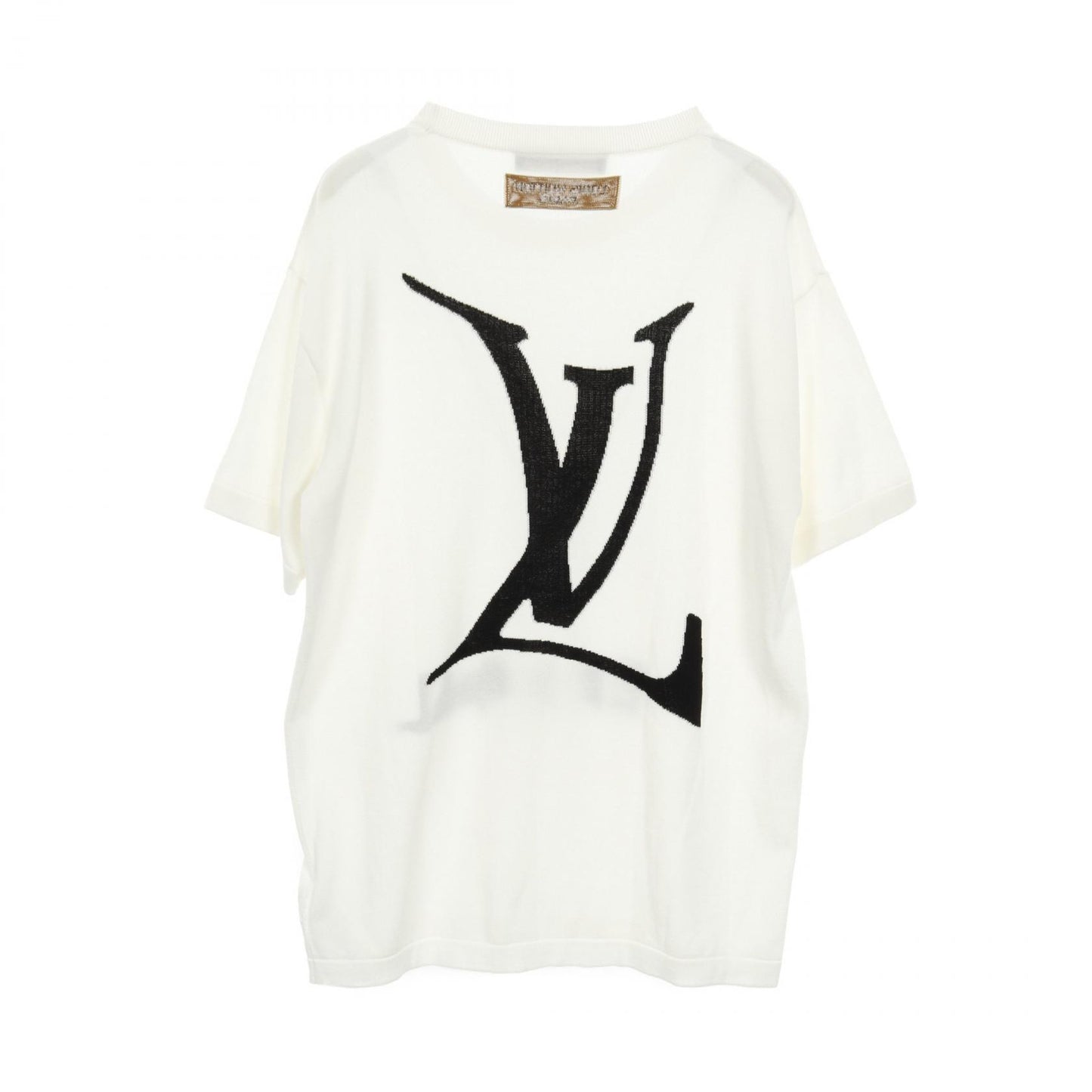 END GOAL エンドゴールLV ニット クルーネック 半袖 コットン オフホワイト ブラック ルイヴィトン トップス LOUIS VUITTON