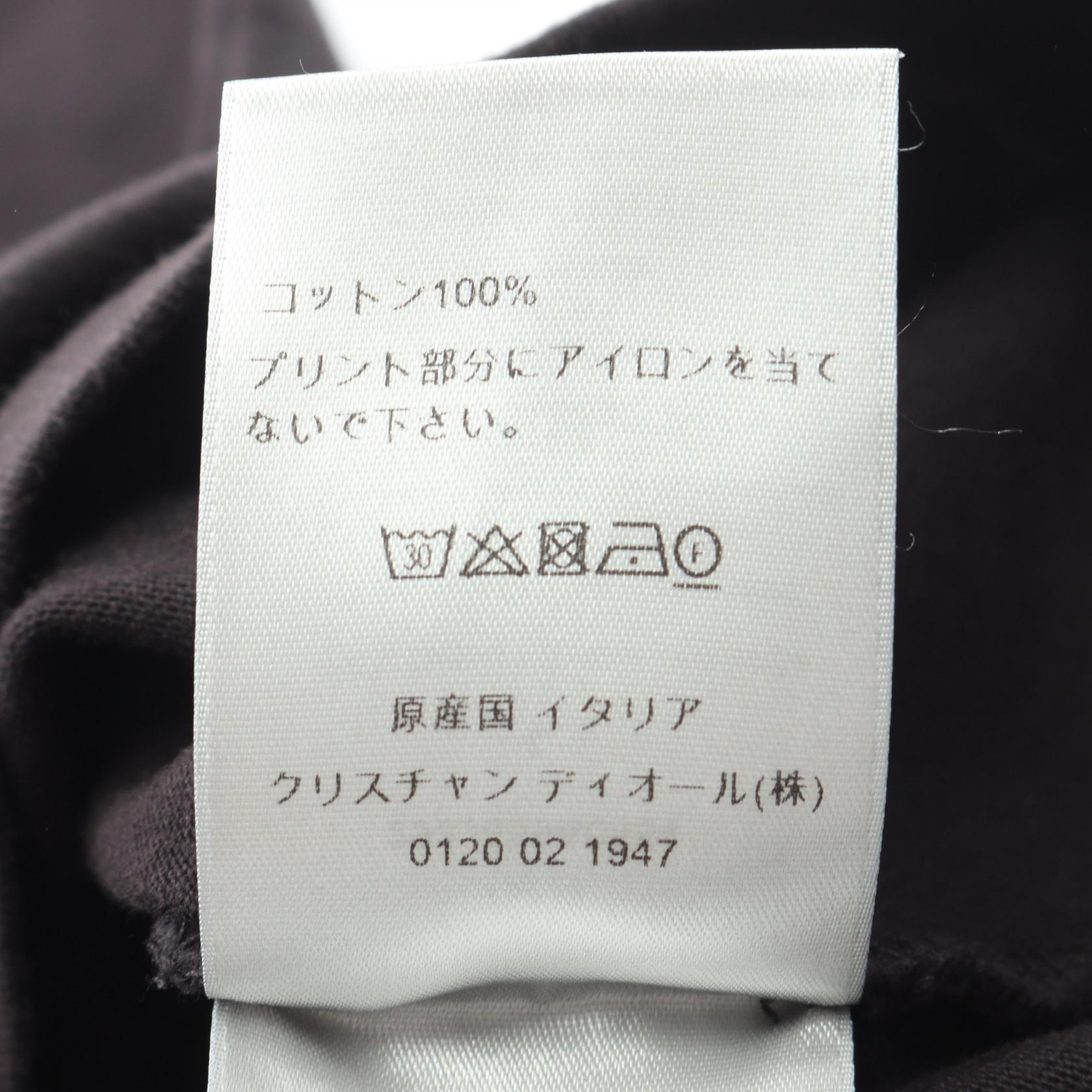 Tシャツ クルーネック 半袖 ロゴ刺繍 コットン ブラック ディオール