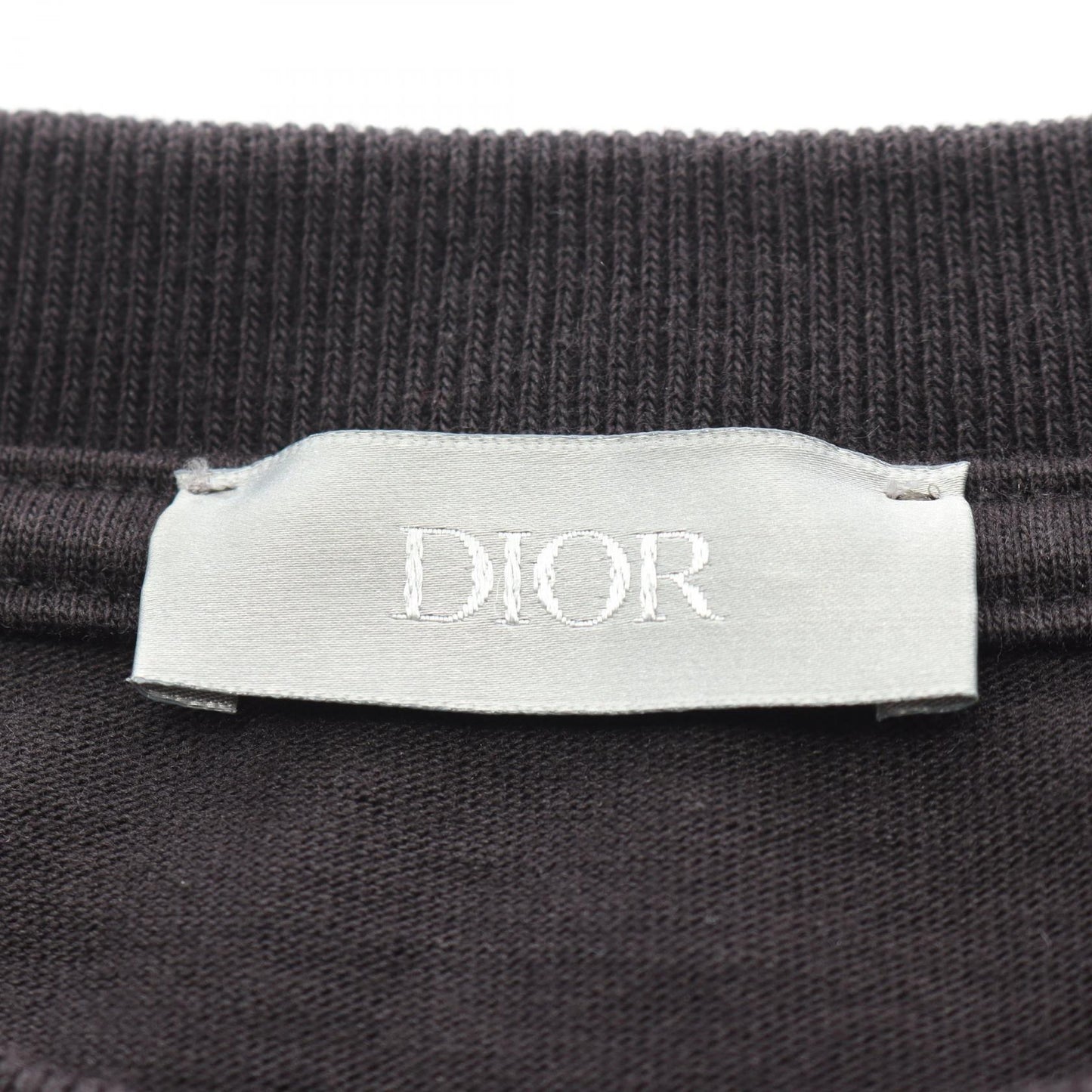 Tシャツ クルーネック 半袖 ロゴ刺繍 コットン ブラック ディオール トップス DIOR