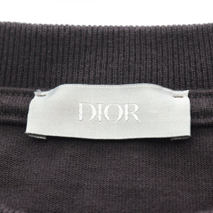 Tシャツ クルーネック 半袖 ロゴ刺繍 コットン ブラック ディオール トップス DIOR