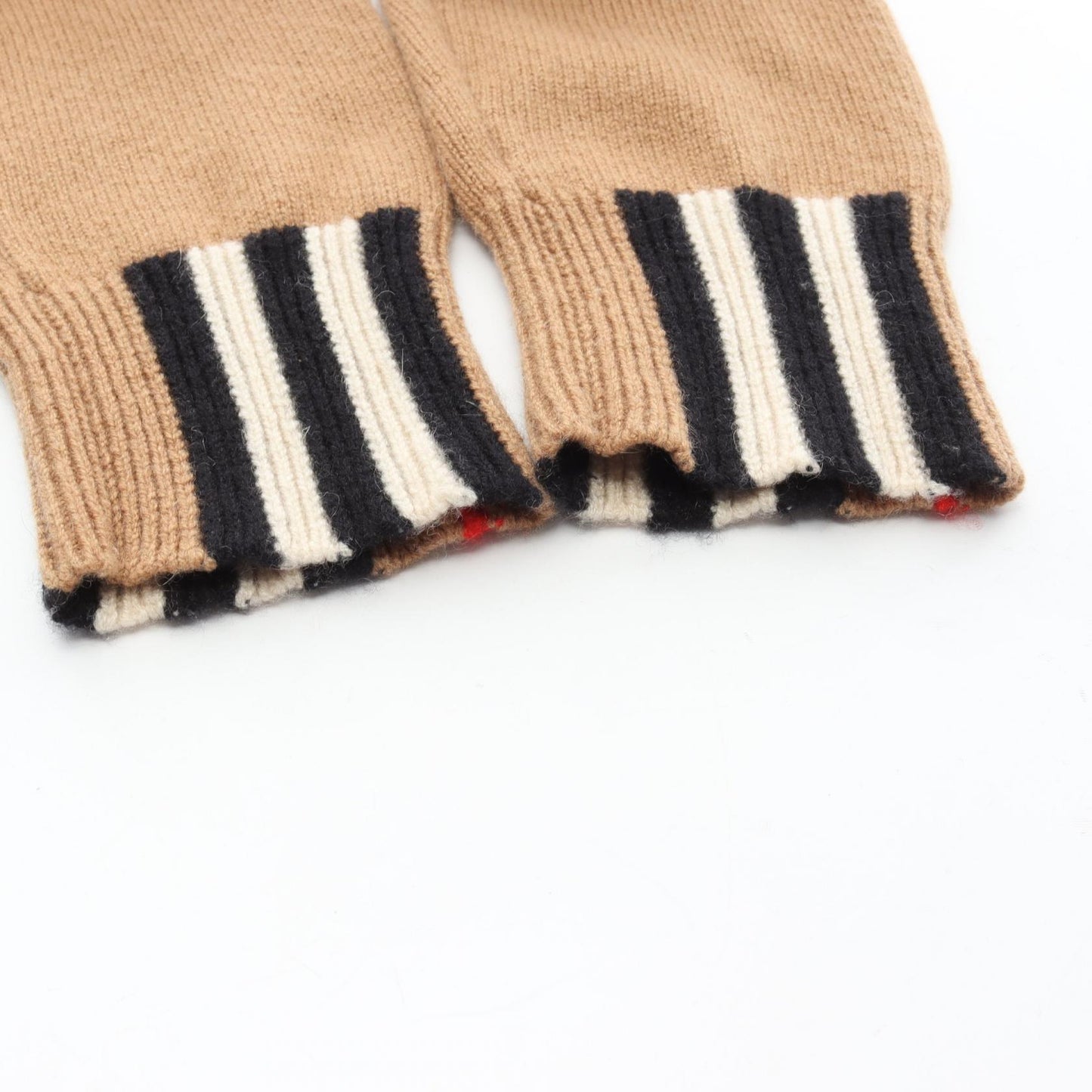 アイコンストライプトリム セーター ニット クルーネック カシミヤ ライトブラウン マルチカラー バーバリー トップス BURBERRY