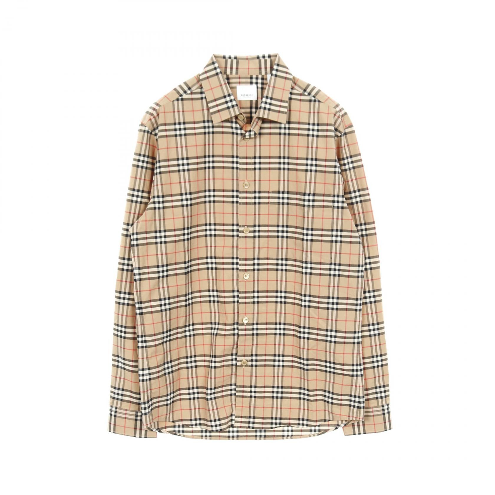 ノバチェック シャツ 長袖 コットン ベージュ マルチカラー バーバリー トップス BURBERRY