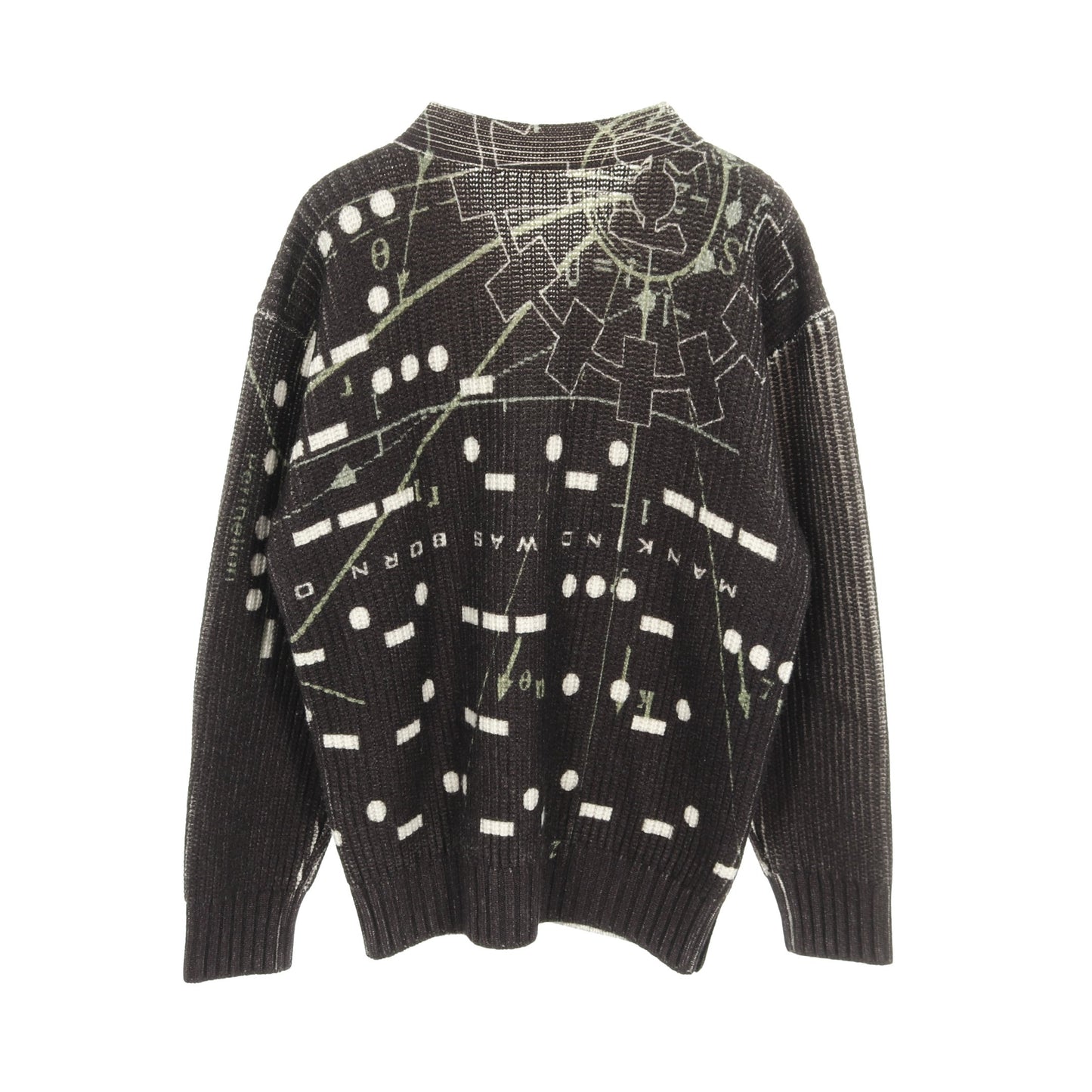 sacai × INTERSTELLAR カーディガン 総柄 ウール ブラック アイボリー グリーン サカイ トップス sacai