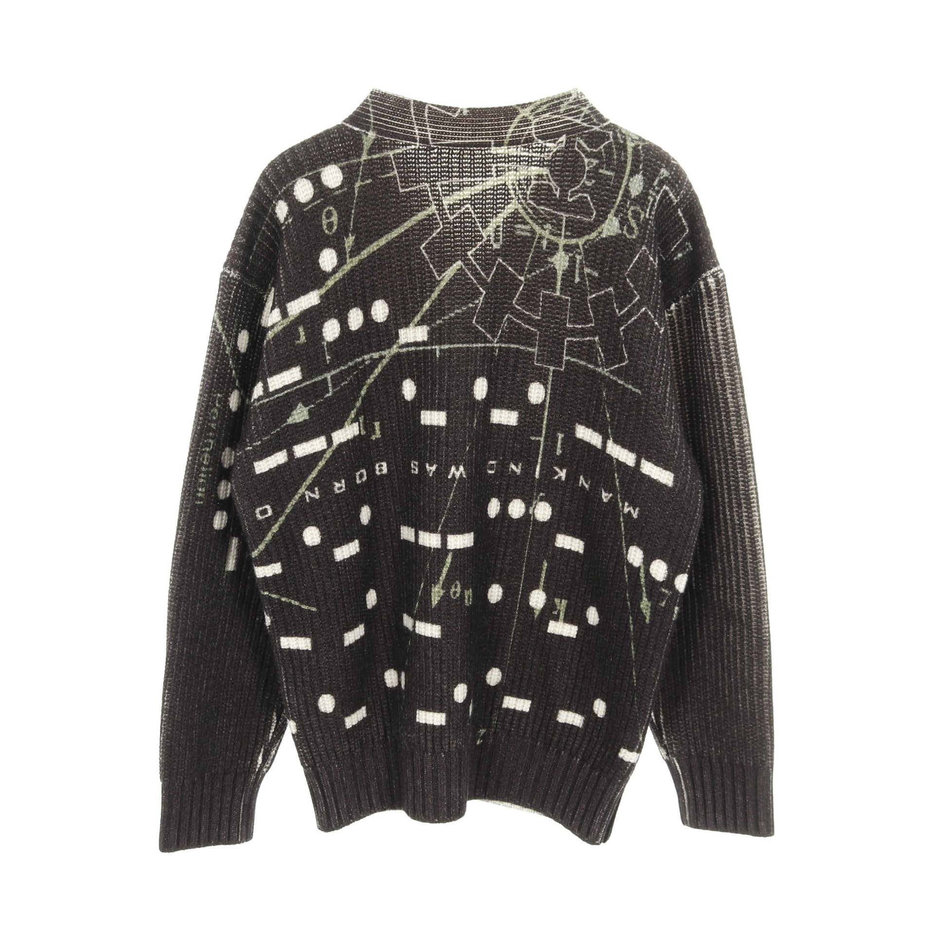 sacai × INTERSTELLAR カーディガン 総柄 ウール ブラック アイボリー グリーン サカイ トップス sacai