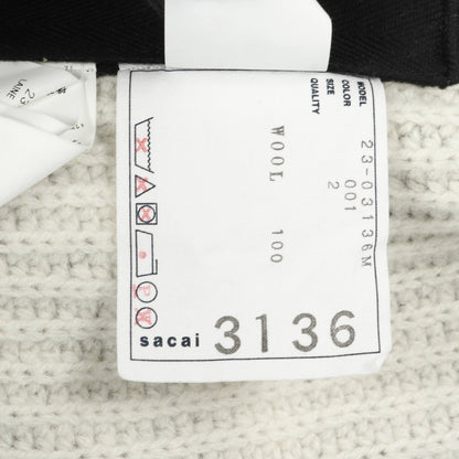 sacai × INTERSTELLAR カーディガン 総柄 ウール ブラック アイボリー グリーン サカイ トップス sacai