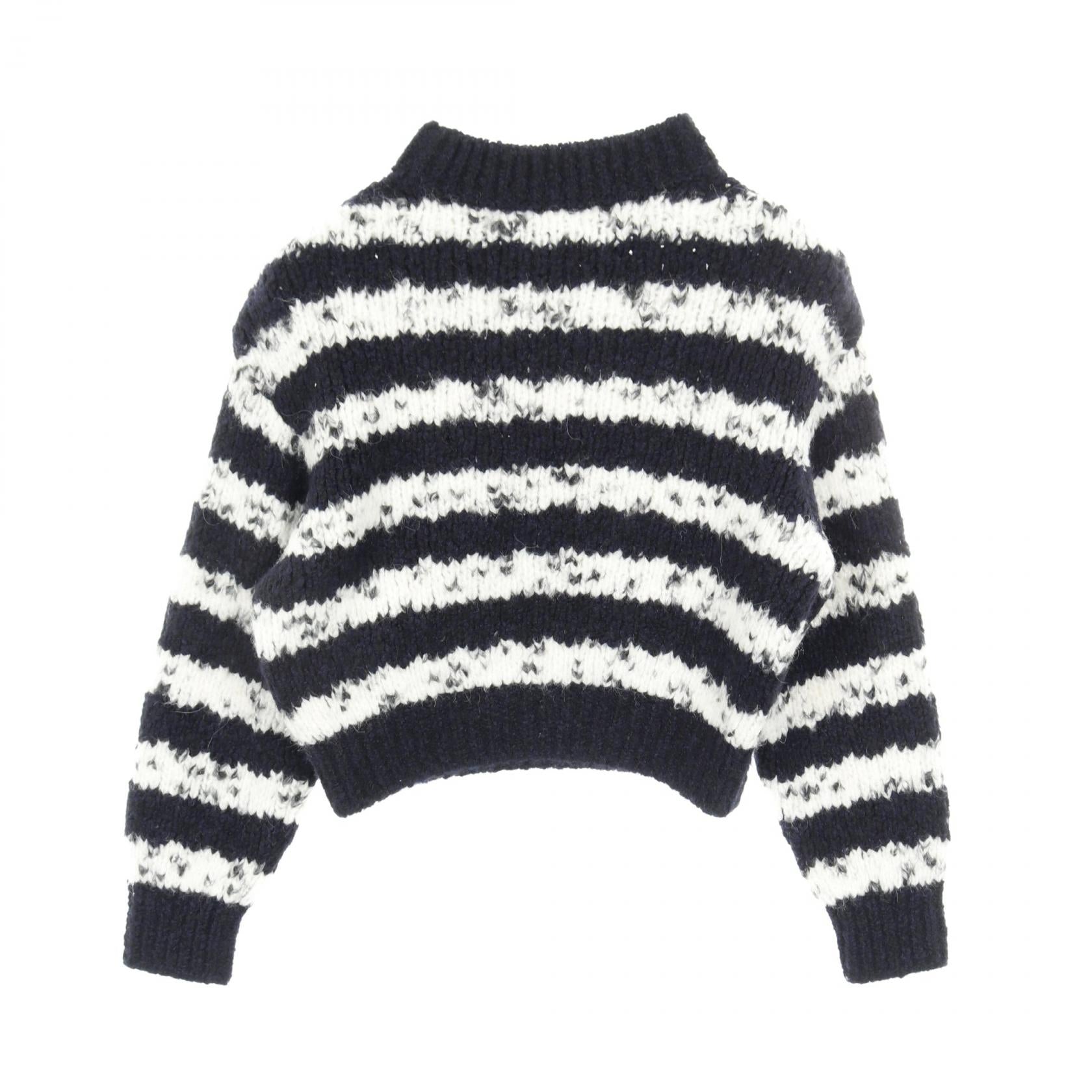 ココマークボタン ニット ボーダー カシミヤ ウール ネイビー ホワイト シャネル トップス CHANEL
