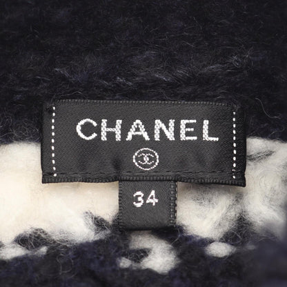 ココマークボタン ニット ボーダー カシミヤ ウール ネイビー ホワイト シャネル トップス CHANEL