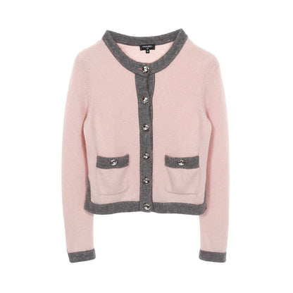 ココマークボタン ニット カーディガン カシミヤ ピンク グレー シャネル トップス CHANEL