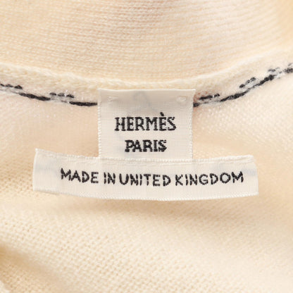 カーディガン カシミヤ アイボリー ステッチ エルメス トップス HERMES