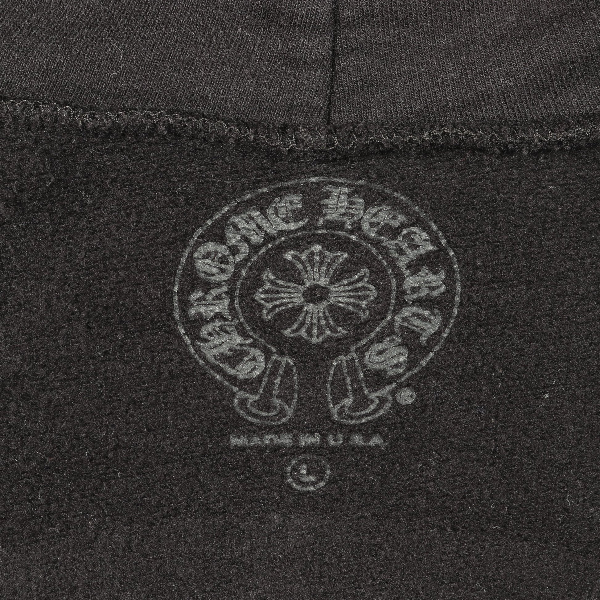 ジップアップパーカー ロゴ プリント バックロゴ コットン ブラック クロムハーツ トップス Chrome Hearts