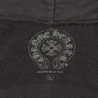 ジップアップパーカー ロゴ プリント バックロゴ コットン ブラック クロムハーツ トップス Chrome Hearts