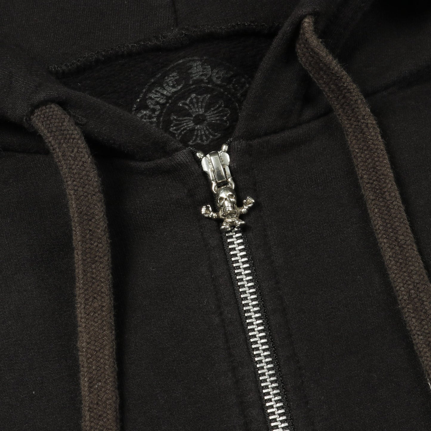ジップアップパーカー ロゴ プリント バックロゴ コットン ブラック クロムハーツ トップス Chrome Hearts