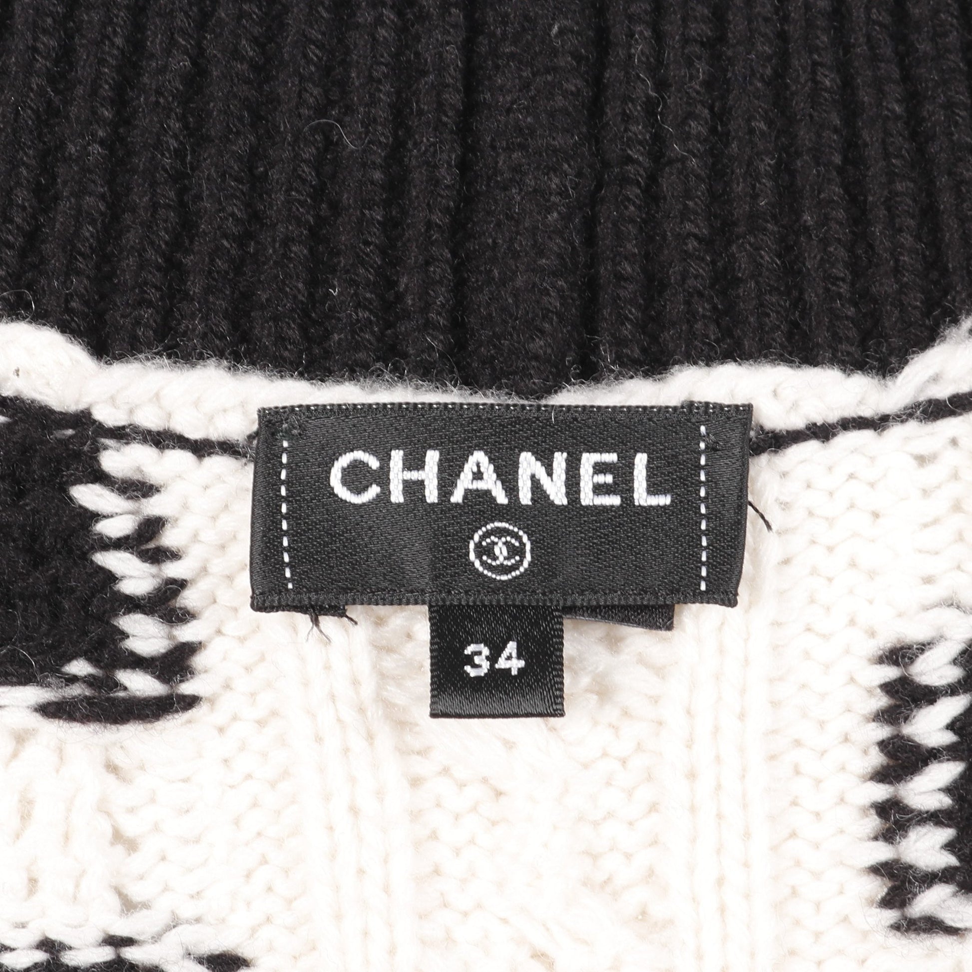 ココマークボタン ニット カシミヤ ホワイト ブラック シャネル トップス CHANEL