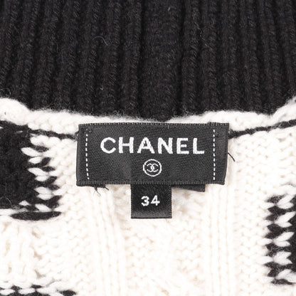 ココマークボタン ニット カシミヤ ホワイト ブラック シャネル トップス CHANEL
