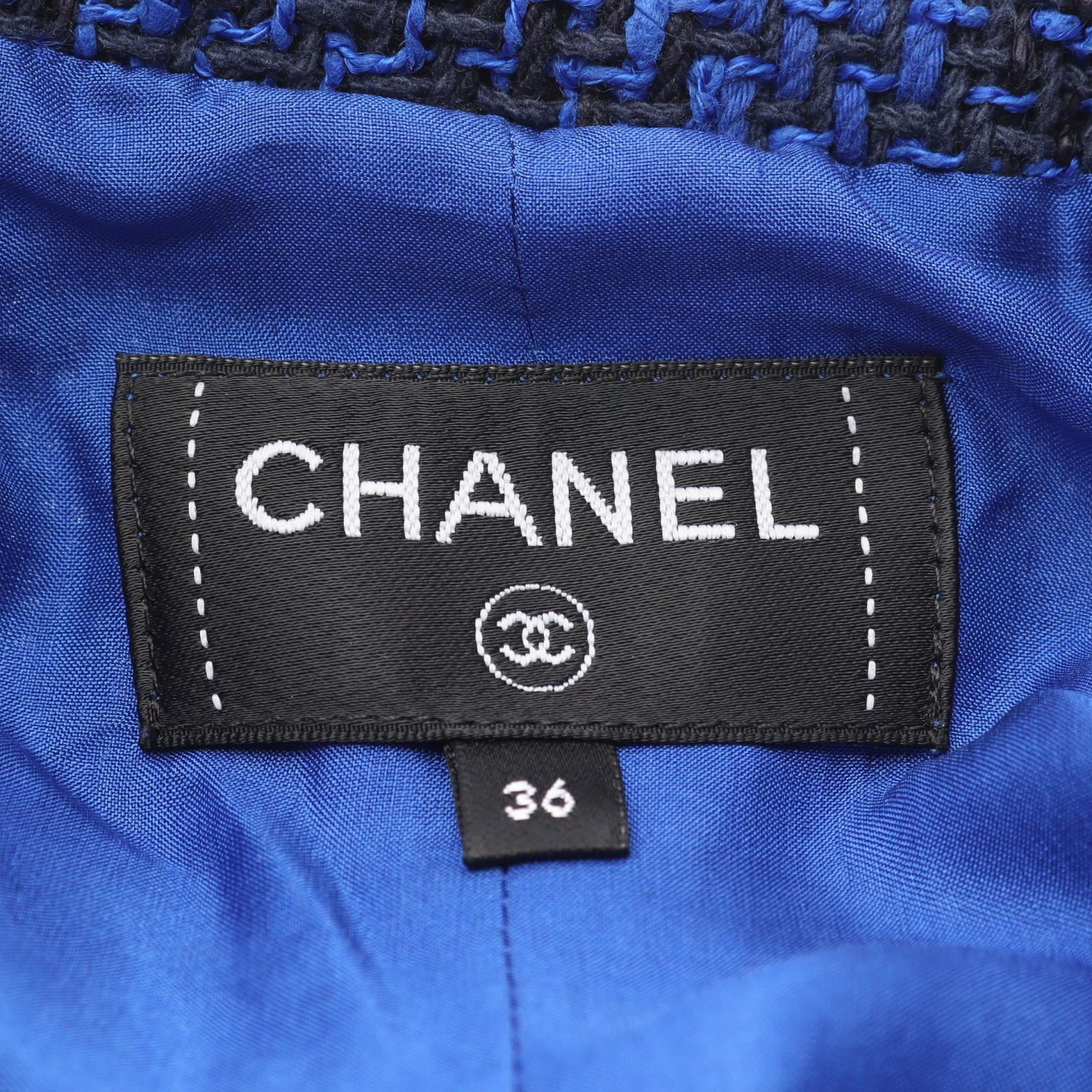 ココマークボタン ツイード スカート チェック コットン ブルー ブラック シャネル ボトムス CHANEL