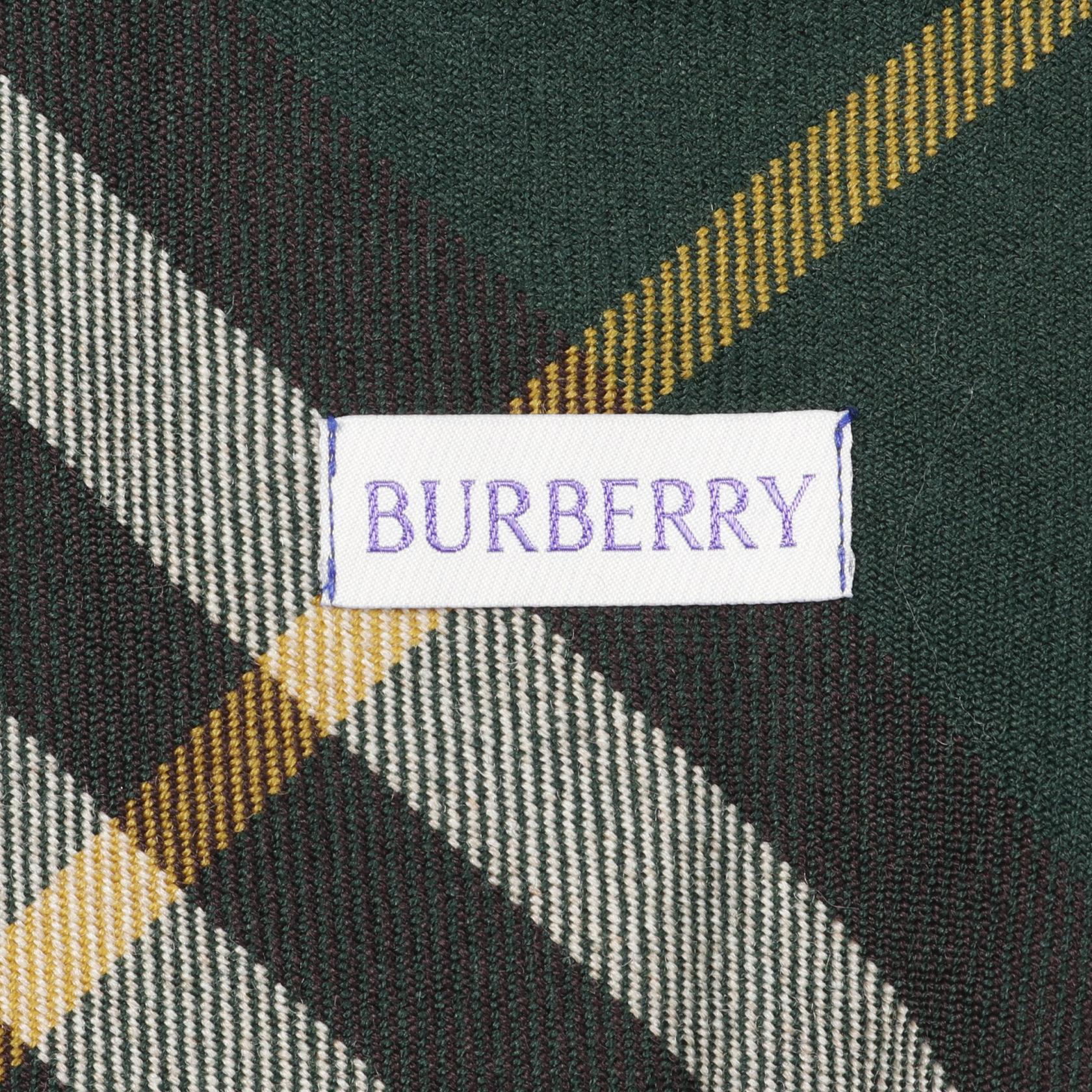 プリーツ ラップスカート チェック ウール ダークグリーン マルチカラー フリンジ バーバリー ボトムス BURBERRY