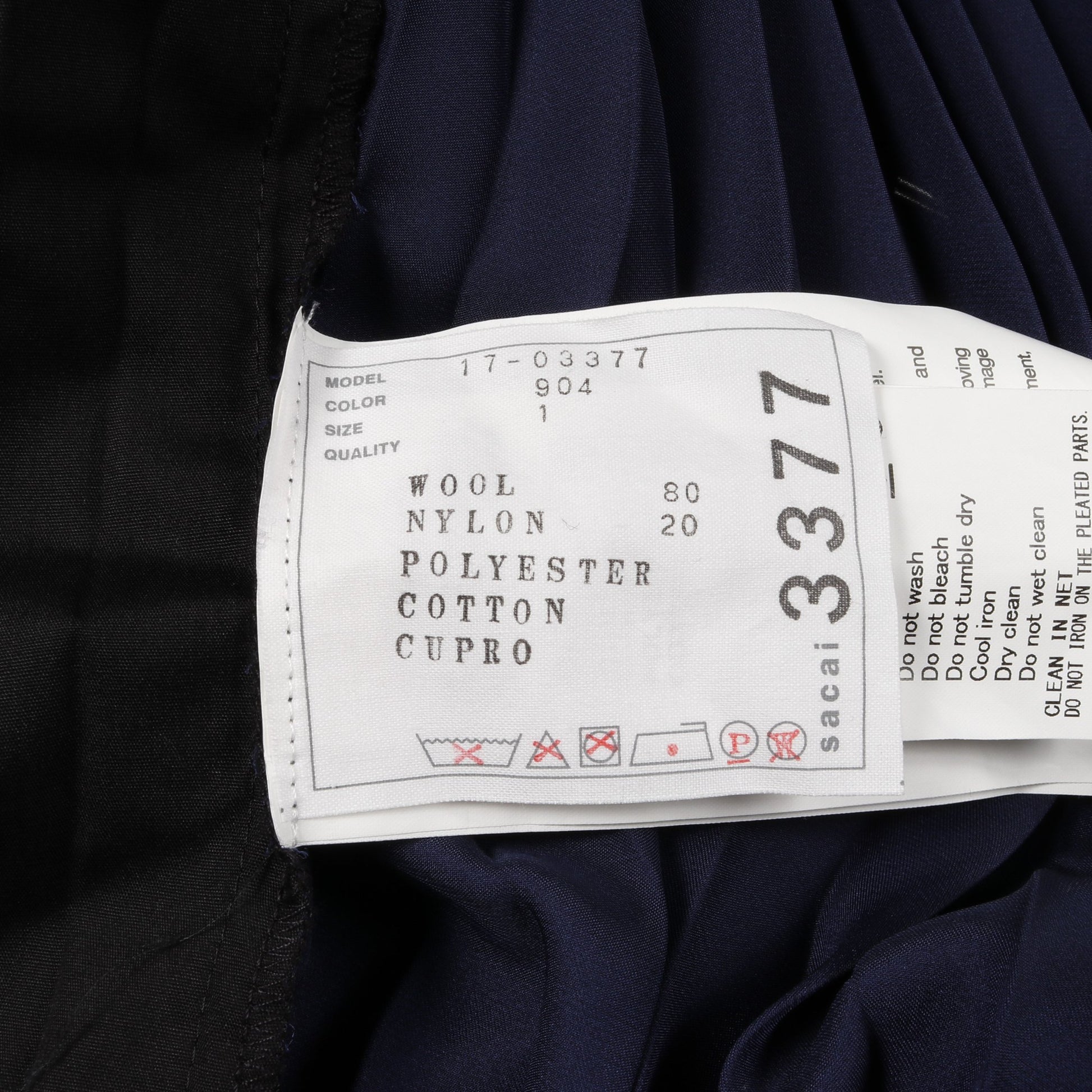 プリーツ ニットワンピース タートルネック ウール ナイロン ブラック ブルー 切替 サカイ ワンピース sacai