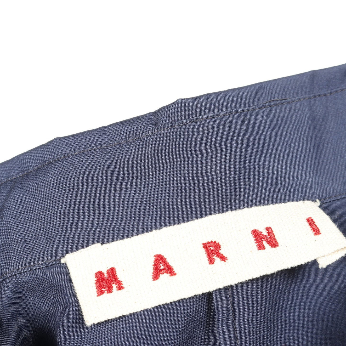 シャツワンピース 長袖 コットン ネイビー マルニ ワンピース MARNI