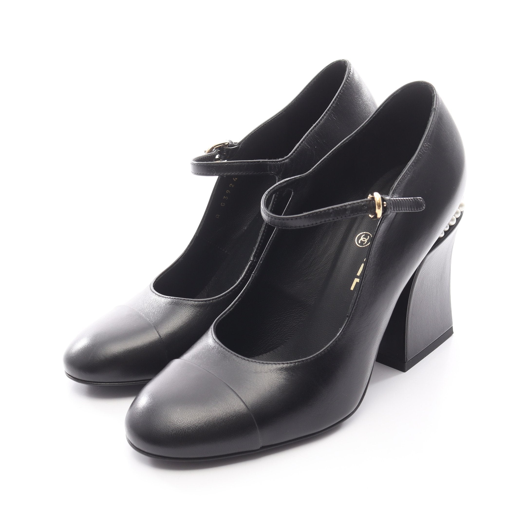 ココマーク パンプス レザー パール ブラック ホワイト シャネル – RECLO