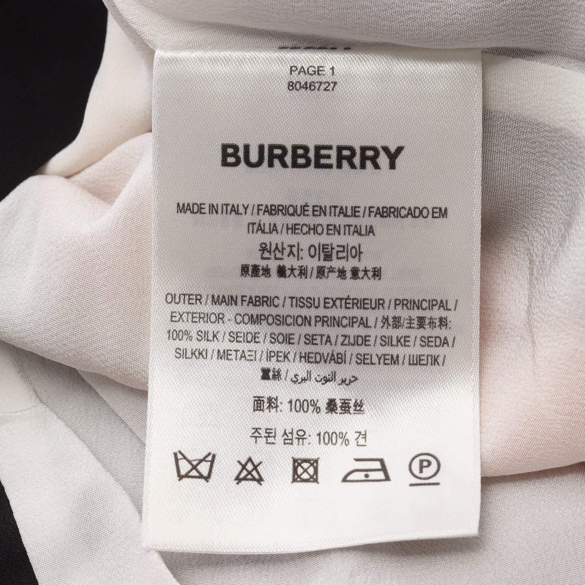 ケープ ワンピース シルク ホワイト ブラック オレンジ アシンメトリー バーバリー ワンピース BURBERRY