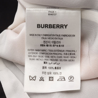 ケープ ワンピース シルク ホワイト ブラック オレンジ アシンメトリー バーバリー ワンピース BURBERRY