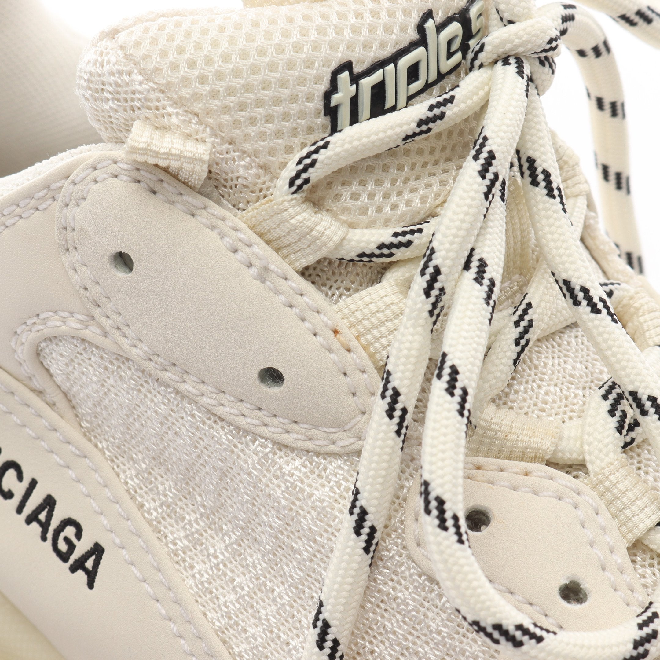 Triple S トリプルS スニーカー ファブリック レザー オフホワイト