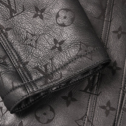 シアリングエンボス モノグラム ブルゾン レザージャケット ボア レザー ブラック ルイヴィトン アウター LOUIS VUITTON