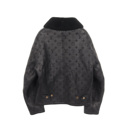 シアリングエンボス モノグラム ブルゾン レザージャケット ボア レザー ブラック ルイヴィトン アウター LOUIS VUITTON
