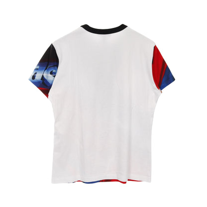 グラフィックプリント ステートメント Tシャツ クルーネック 半袖 コットン ブルー レッド マルチカラー スパンコール ルイヴィトン トップス LOUIS VUITTON