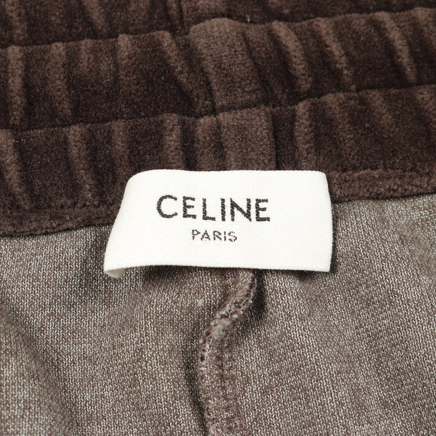 トリオンフ ベロア トラックパンツ スウェットパンツ コットン ダークブラウン セリーヌ ボトムス CELINE
