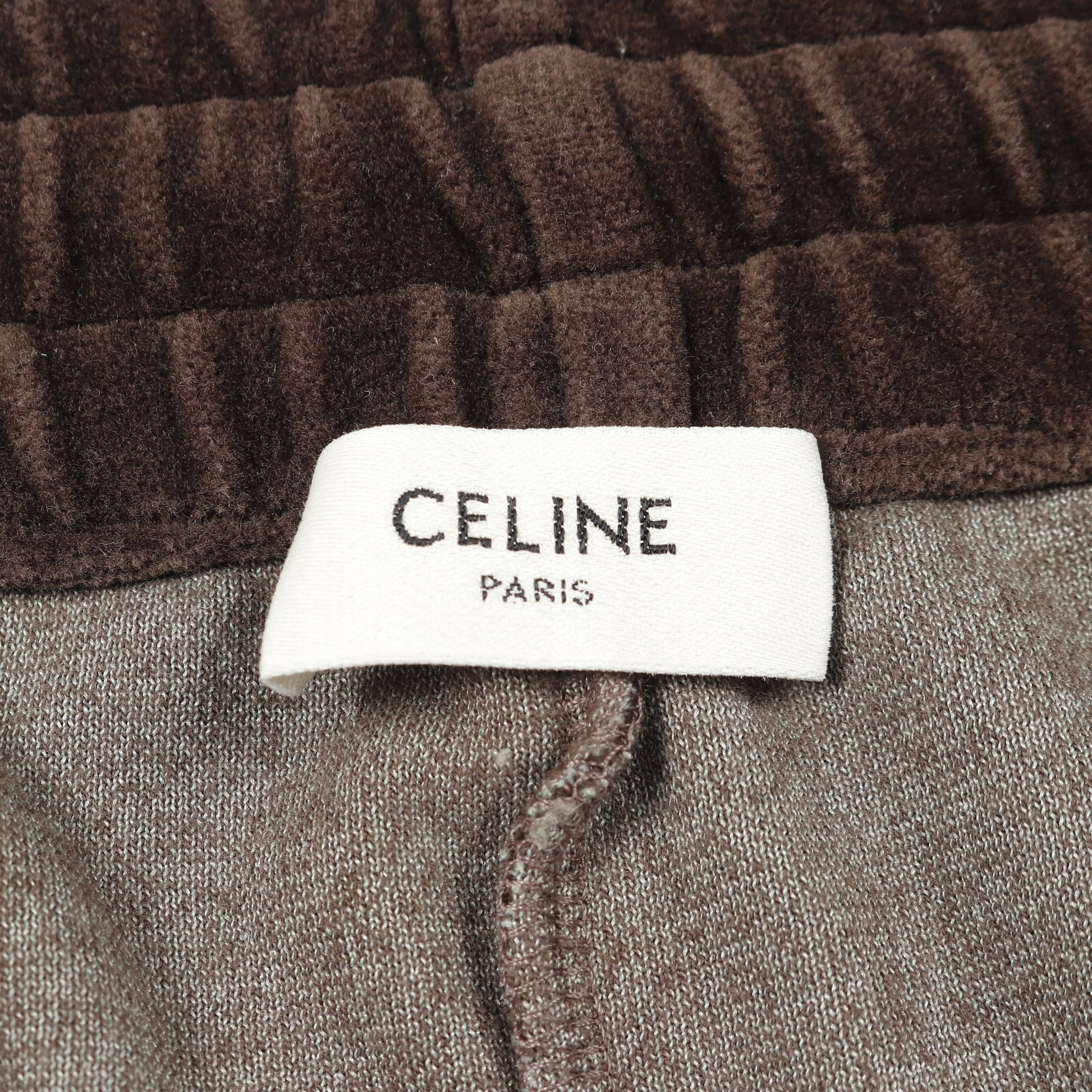 トリオンフ ベロア トラックパンツ スウェットパンツ コットン ダークブラウン セリーヌ ボトムス CELINE