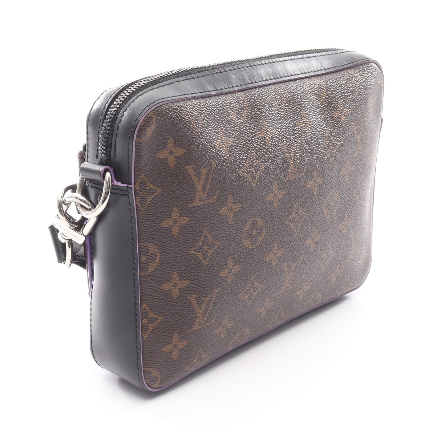 トリオ メッセンジャー モノグラムマカサー ショルダーバッグ PVC レザー ブラウン ブラック パープル ルイヴィトン バッグ LOUIS VUITTON