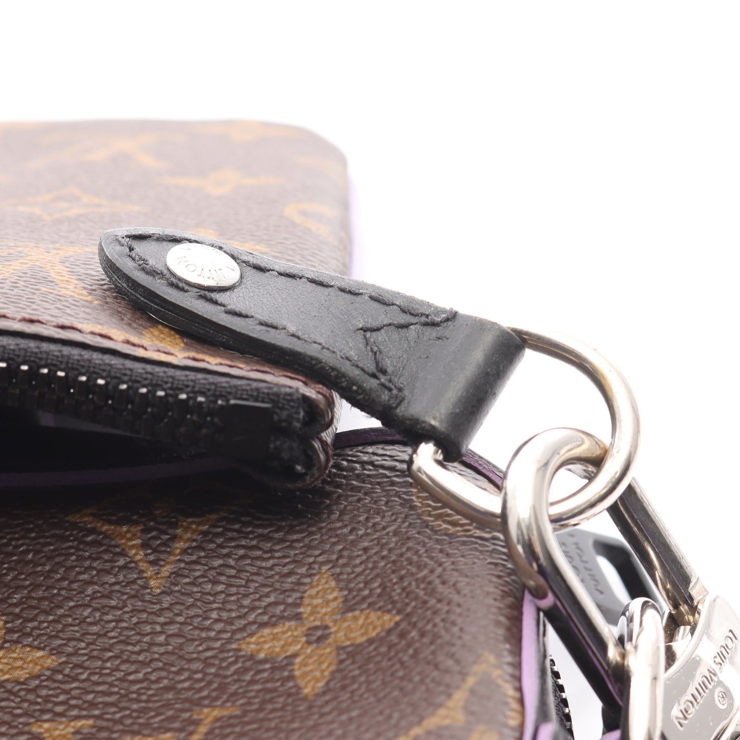 トリオ メッセンジャー モノグラムマカサー ショルダーバッグ PVC レザー ブラウン ブラック パープル ルイヴィトン バッグ LOUIS VUITTON