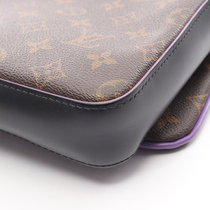 トリオ メッセンジャー モノグラムマカサー ショルダーバッグ PVC レザー ブラウン ブラック パープル ルイヴィトン バッグ LOUIS VUITTON