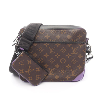 トリオ メッセンジャー モノグラムマカサー ショルダーバッグ PVC レザー ブラウン ブラック パープル ルイヴィトン バッグ LOUIS VUITTON
