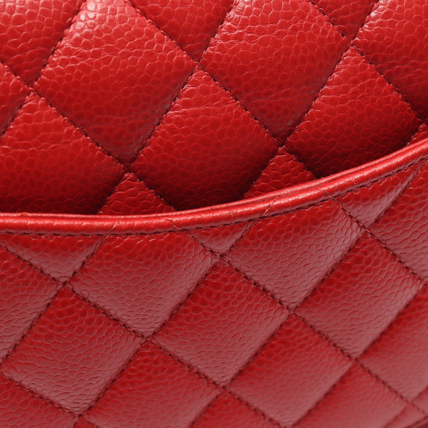マトラッセ Wフラップ Wチェーンショルダーバッグ キャビアスキン レッド シルバー金具 シャネル バッグ CHANEL