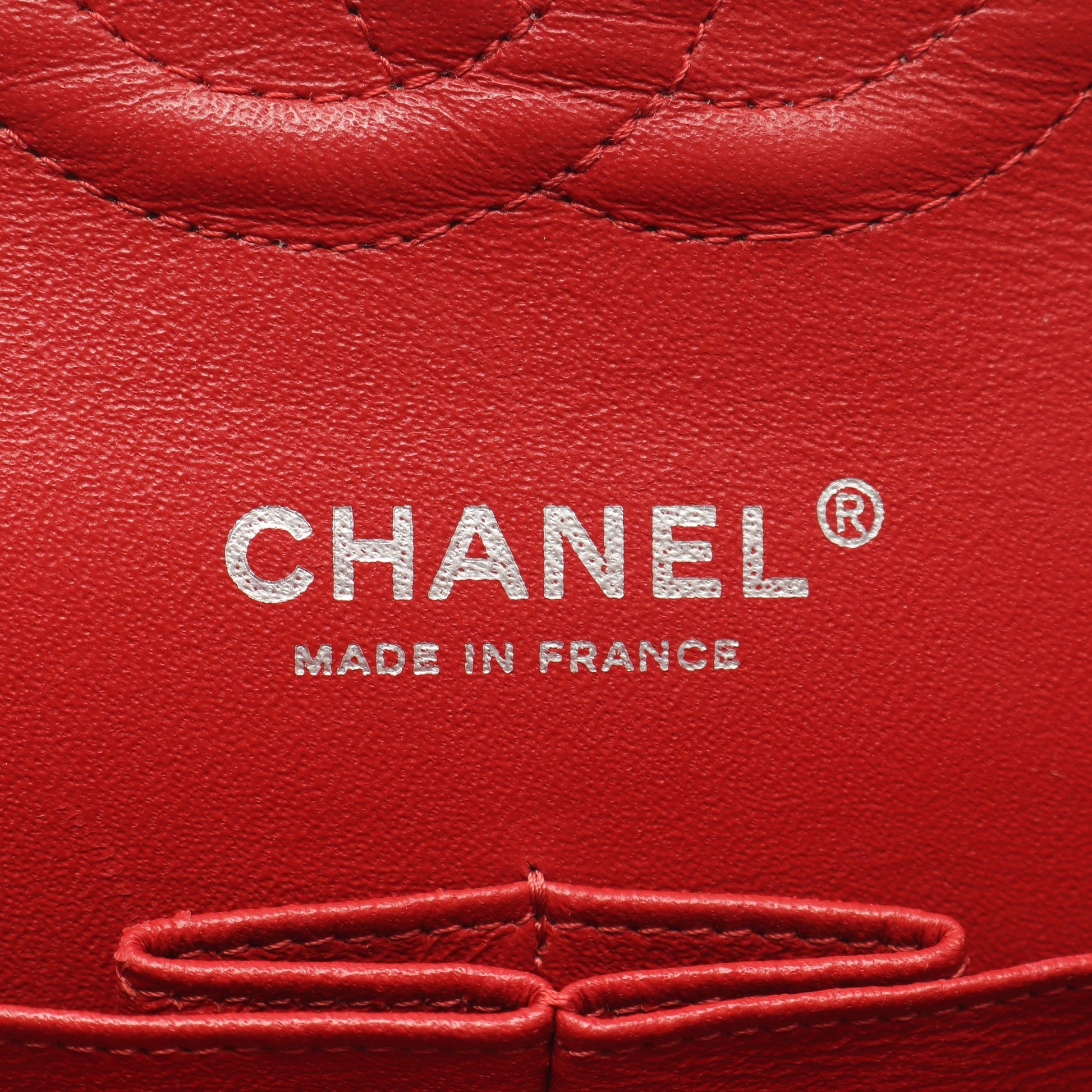 マトラッセ Wフラップ Wチェーンショルダーバッグ キャビアスキン レッド シルバー金具 シャネル バッグ CHANEL