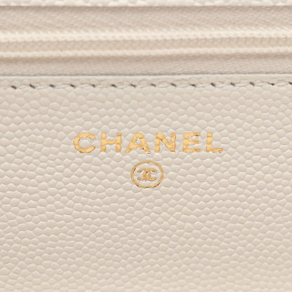マトラッセ チェーンウォレット キャビアスキン ホワイト ゴールド金具 トランプモチーフ シャネル バッグ CHANEL