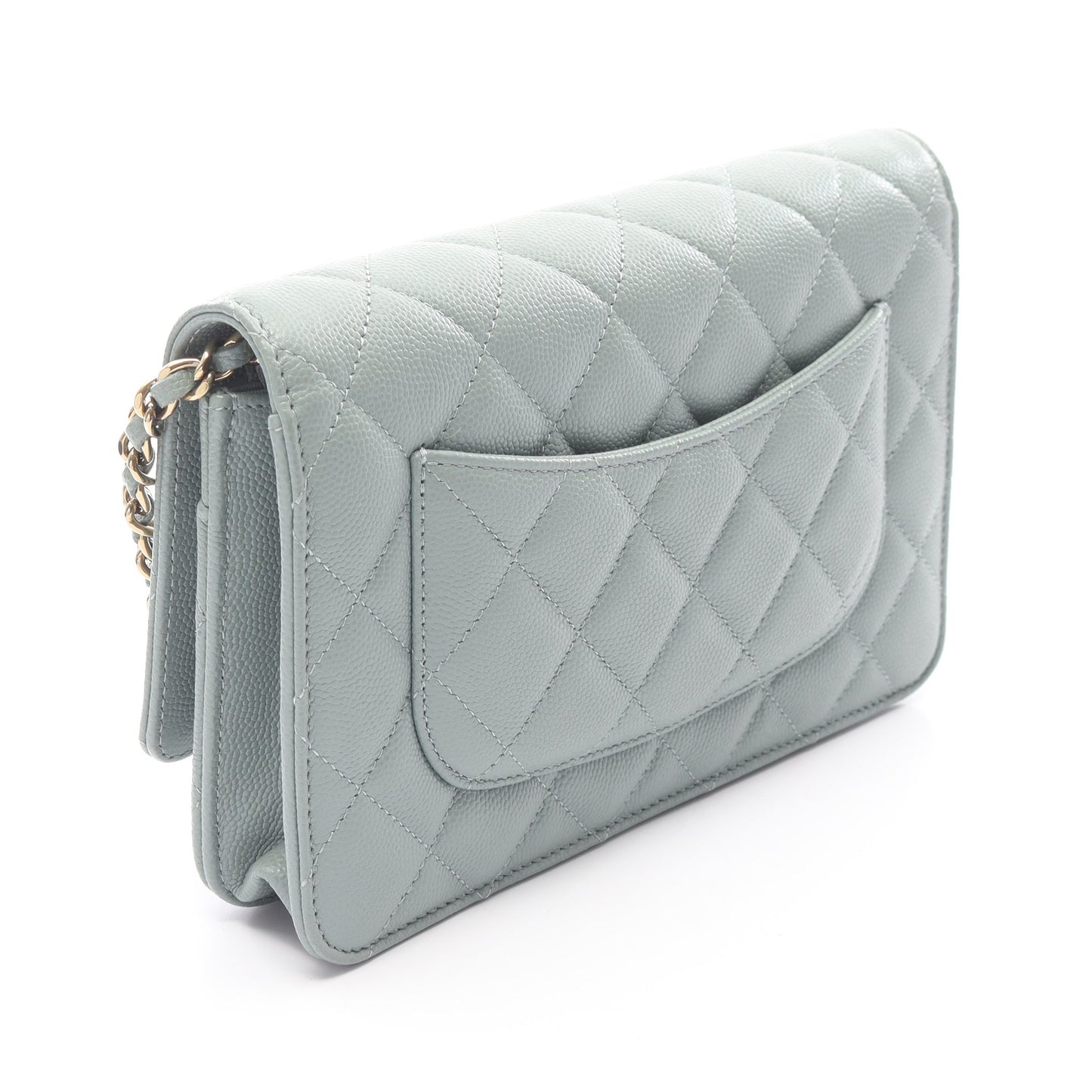 マトラッセ チェーンウォレット キャビアスキン ライトグリーン ゴールド金具 シャネル バッグ CHANEL